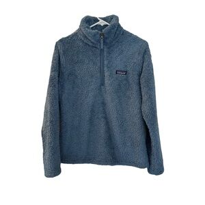 Patagonia Womens Los Gatos 1/4 Zip Fleece Pullover Blue Size M High Pile